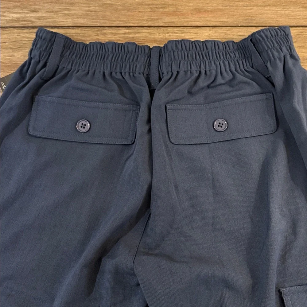 NWT [Liverpool] LA Hi-rise Cargo Crop Straight Pants Dark Navy Blue Women’s 8/29 - Picture 9 of 12